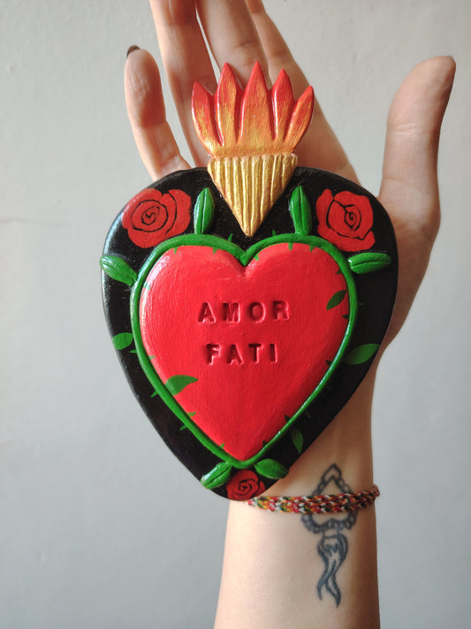 Decorazione ex voto cuore sacro M amor fati